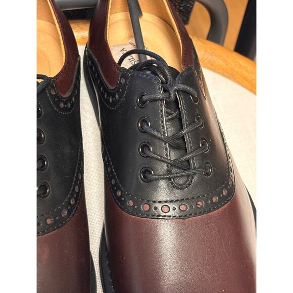 GH Bass & Co Shoes Mens 8.5 Black Leather Flex Step Wingtip Oxford Dress Brogue GH Bass Co. Mens Black Tie Up Wing Tip Shoes Flex Step Size  main image 4